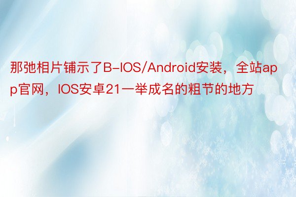 那弛相片铺示了B-IOS/Android安装，全站app官网，IOS安卓21一举成名的粗节的地方